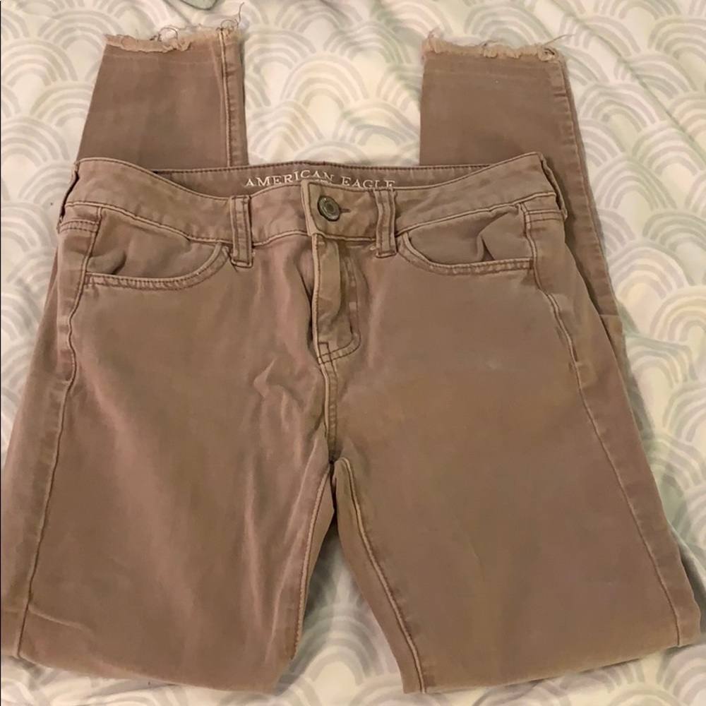 American Eagle mauve/rose gold jegging